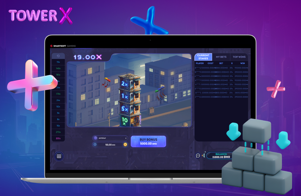 Tower X Video Game: Develop for Large Wins & Multipliers